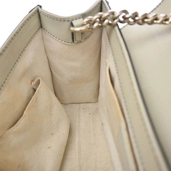 GUCCI Logo Emily GG Pattern Chain Shoulder Bag Canvas Leather Brown 498-082025 - Picture 12 of 15